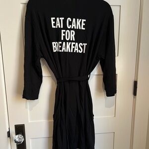 Kate Spade Black Robe “Eat Cake for Breakfast” XS/S